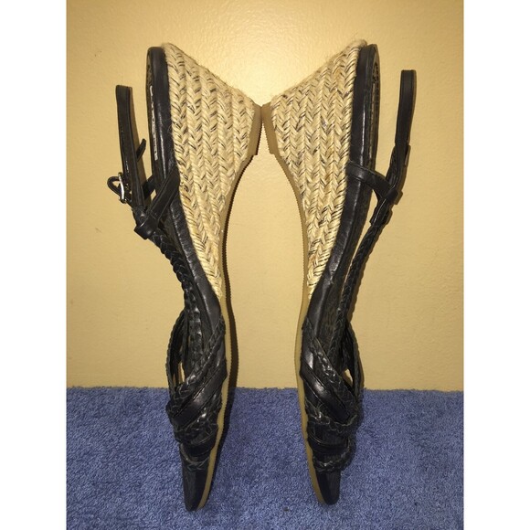 Alfani "Wakefield" Open Toe Sandals Wedge Heel black & gold Women size 7 - Picture 3 of 5